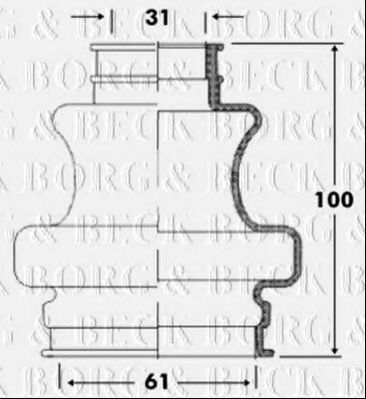 BORG & BECK BCB6092 Пыльник, приводной вал для MERCEDES-BENZ CL-CLASS (Мэрcэдэс-бэнз Cл-cласс) BORG & BECK BCB6092 Пыльник, приводной вал для MERCEDES-BENZ CL-CLASS (Мэрcэдэс-бэнз Cл-cласс)