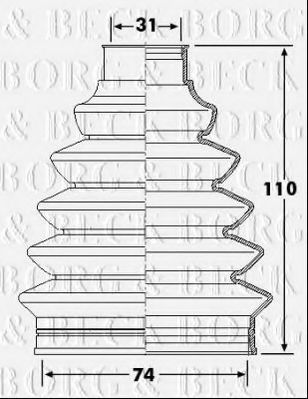 BORG & BECK BCB6232 Пыльник, приводной вал для PEUGEOT (Пежо) BORG & BECK BCB6232 Пыльник, приводной вал для PEUGEOT (Пежо)