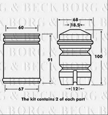BORG & BECK BPK7018 Пылезащитный комплект, амортизатор для BMW 5 (Бмв 5) BORG & BECK BPK7018 Пылезащитный комплект, амортизатор для BMW 5 (Бмв 5)