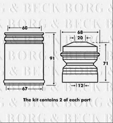 BORG & BECK BPK7027 Пылезащитный комплект, амортизатор для BMW 7 (Бмв 7) BORG & BECK BPK7027 Пылезащитный комплект, амортизатор для BMW 7 (Бмв 7)