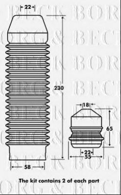 BORG & BECK BPK7078 Пылезащитный комплект, амортизатор для VOLKSWAGEN POLO (Фольксваген Поло) BORG & BECK BPK7078 Пылезащитный комплект, амортизатор для VOLKSWAGEN POLO (Фольксваген Поло)