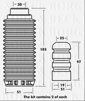 BORG & BECK BPK7030 Пылезащитный комплект, амортизатор для CITROËN C4 (CитроËн С4) BORG & BECK BPK7030 Пылезащитный комплект, амортизатор для CITROËN C4 (CитроËн С4)