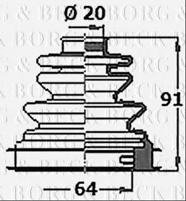 BORG & BECK BCB6334 Пыльник, приводной вал для KIA PRO CEED (Киа Про сид) BORG & BECK BCB6334 Пыльник, приводной вал для KIA PRO CEED (Киа Про сид)