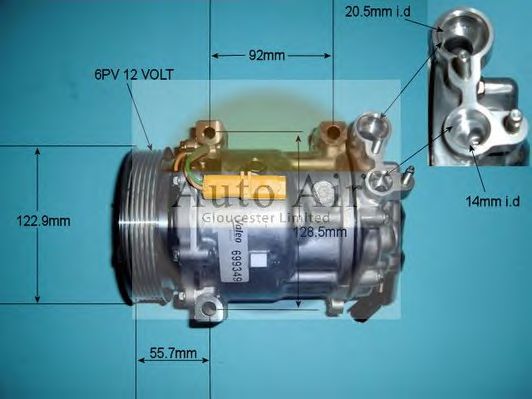 AUTO AIR GLOUCESTER 14-1304 Компрессор, кондиционер для PEUGEOT 407 (Пежо 407) AUTO AIR GLOUCESTER 14-1304 Компрессор, кондиционер для PEUGEOT 407 (Пежо 407)