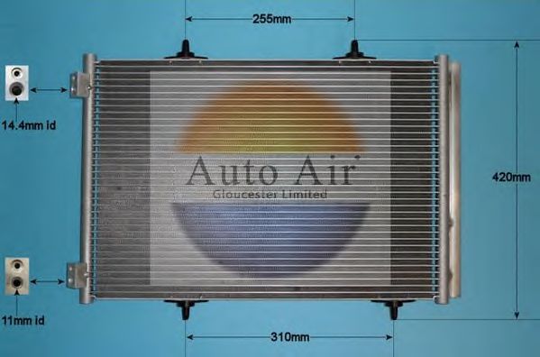 AUTO AIR GLOUCESTER 16-1339 Конденсатор, кондиционер для PEUGEOT 207 (Пежо 207) AUTO AIR GLOUCESTER 16-1339 Конденсатор, кондиционер для PEUGEOT 207 (Пежо 207)