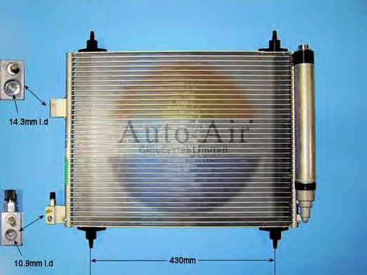 AUTO AIR GLOUCESTER 16-1982A Конденсатор, кондиционер для PEUGEOT 407 (Пежо 407) AUTO AIR GLOUCESTER 16-1982A Конденсатор, кондиционер для PEUGEOT 407 (Пежо 407)