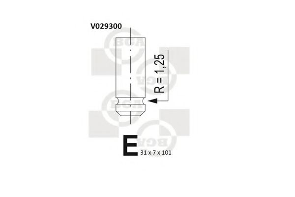 BGA V029300 Выпускной клапан для OPEL (Опель) BGA V029300 Выпускной клапан для OPEL (Опель)
