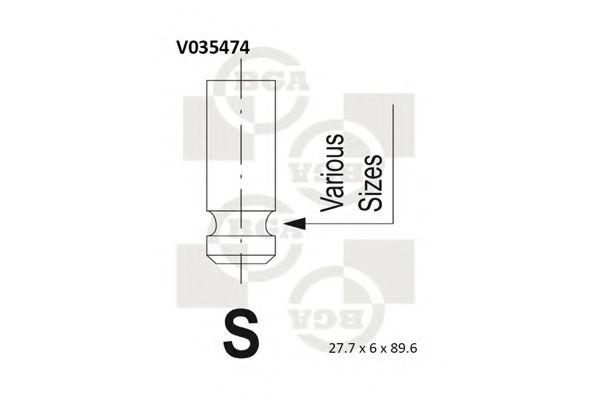 BGA V035474 Впускной клапан для ROVER 400 (Ровер 400) BGA V035474 Впускной клапан для ROVER 400 (Ровер 400)