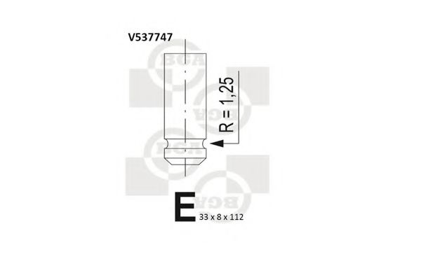 BGA V537747 Выпускной клапан для PEUGEOT 309 II (Пежо 309 2) BGA V537747 Выпускной клапан для PEUGEOT 309 II (Пежо 309 2)
