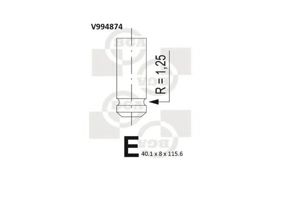 BGA V994874 Впускной клапан для RENAULT (Рено) BGA V994874 Впускной клапан для RENAULT (Рено)