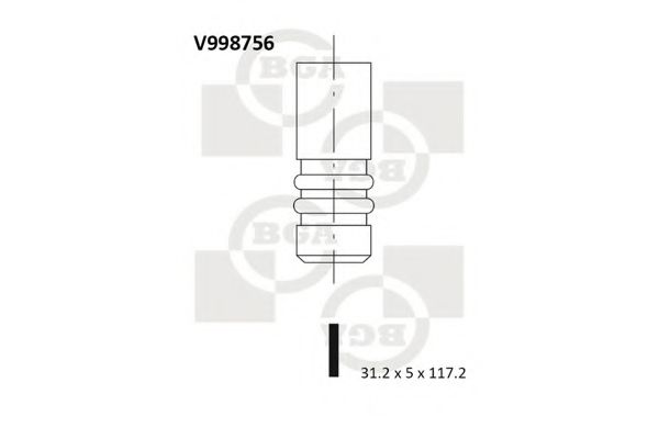 BGA V998756 Впускной клапан для OPEL ZAFIRA B (Опель Зафира б) BGA V998756 Впускной клапан для OPEL ZAFIRA B (Опель Зафира б)