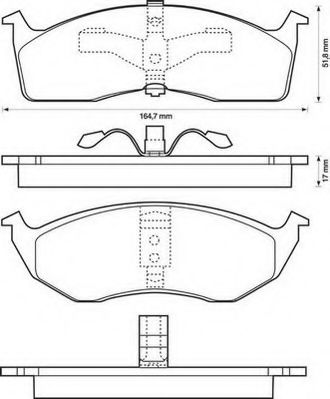 JURID 573072J Тормозные колодки для DODGE CARAVAN (Додж Караван) JURID 573072J Тормозные колодки для DODGE CARAVAN (Додж Караван)