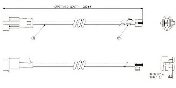 JURID 587041 Сигнализатор, износ тормозных колодок 