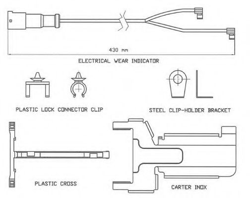 JURID 587035 Сигнализатор, износ тормозных колодок 
