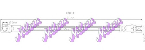 BROVEX-NELSON H1084 Тормозной шланг для FIAT SUPERBRAVO (Фиат Супербраvо) BROVEX-NELSON H1084 Тормозной шланг для FIAT SUPERBRAVO (Фиат Супербраvо)