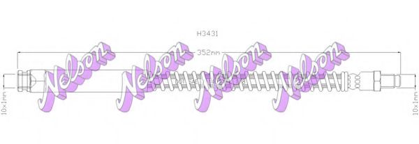 BROVEX-NELSON H3431 Тормозной шланг для PEUGEOT 205 I (Пежо 205 и) BROVEX-NELSON H3431 Тормозной шланг для PEUGEOT 205 I (Пежо 205 и)