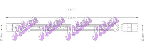 BROVEX-NELSON H3771 Тормозной шланг для AUDI A6 (Ауди А6) BROVEX-NELSON H3771 Тормозной шланг для AUDI A6 (Ауди А6)