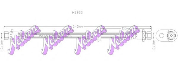 BROVEX-NELSON H3933 Тормозной шланг для HONDA (Хонда) BROVEX-NELSON H3933 Тормозной шланг для HONDA (Хонда)