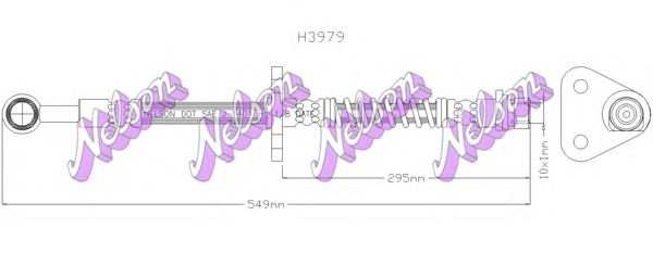 BROVEX-NELSON H3979 Тормозной шланг для HONDA (Хонда) BROVEX-NELSON H3979 Тормозной шланг для HONDA (Хонда)