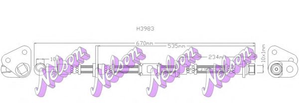 BROVEX-NELSON H3983 Тормозной шланг для HONDA (Хонда) BROVEX-NELSON H3983 Тормозной шланг для HONDA (Хонда)