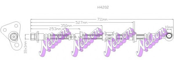 BROVEX-NELSON H4202 Тормозной шланг для HONDA ACCORD VI (Хонда Аккорд 6) BROVEX-NELSON H4202 Тормозной шланг для HONDA ACCORD VI (Хонда Аккорд 6)