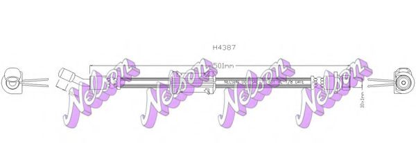 BROVEX-NELSON H4387 Тормозной шланг для HONDA (Хонда) BROVEX-NELSON H4387 Тормозной шланг для HONDA (Хонда)