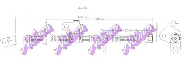 BROVEX-NELSON H4400 Тормозной шланг для HONDA (Хонда) BROVEX-NELSON H4400 Тормозной шланг для HONDA (Хонда)