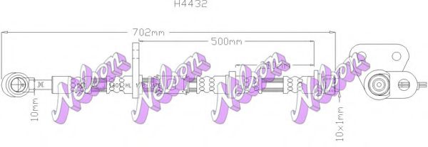 BROVEX-NELSON H4432 Тормозной шланг для HONDA (Хонда) BROVEX-NELSON H4432 Тормозной шланг для HONDA (Хонда)