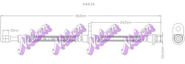 BROVEX-NELSON H4434 Тормозной шланг для HONDA (Хонда) BROVEX-NELSON H4434 Тормозной шланг для HONDA (Хонда)