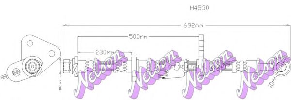 BROVEX-NELSON H4530 Тормозной шланг для HONDA CIVIC VI (Хонда Цивик 6) BROVEX-NELSON H4530 Тормозной шланг для HONDA CIVIC VI (Хонда Цивик 6)
