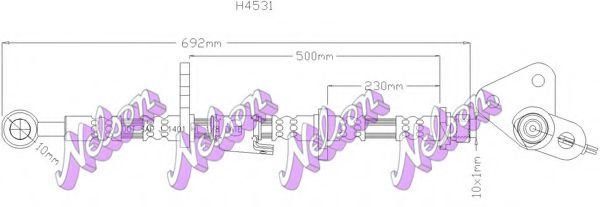 BROVEX-NELSON H4531Q Тормозной шланг для HONDA CIVIC VI (Хонда Цивик 6) BROVEX-NELSON H4531Q Тормозной шланг для HONDA CIVIC VI (Хонда Цивик 6)