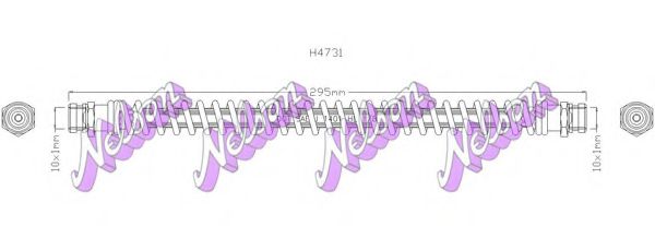 BROVEX-NELSON H4731 Тормозной шланг для KIA PREGIO (Киа Прэгио) BROVEX-NELSON H4731 Тормозной шланг для KIA PREGIO (Киа Прэгио)