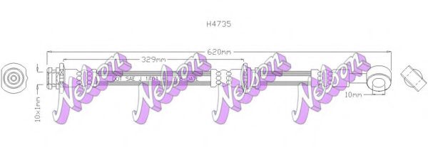 BROVEX-NELSON H4735 Тормозной шланг для NISSAN MAXIMA IV (Ниссан Маxима иv) BROVEX-NELSON H4735 Тормозной шланг для NISSAN MAXIMA IV (Ниссан Маxима иv)