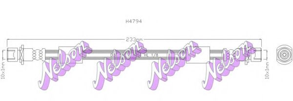 BROVEX-NELSON H4794 Тормозной шланг для DAIHATSU CUORE IV (Дайхатсу Cуорэ иv) BROVEX-NELSON H4794 Тормозной шланг для DAIHATSU CUORE IV (Дайхатсу Cуорэ иv)