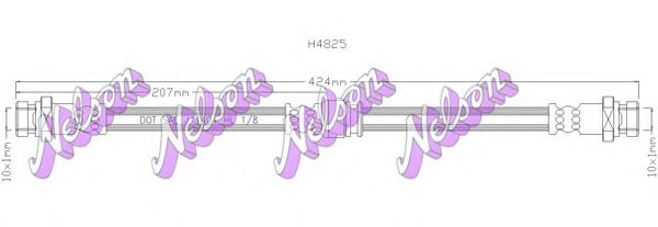 BROVEX-NELSON H4825 Тормозной шланг для MITSUBISHI GALLOPER (Митсубиши/митсубиси Галлопэр) BROVEX-NELSON H4825 Тормозной шланг для MITSUBISHI GALLOPER (Митсубиши/митсубиси Галлопэр)