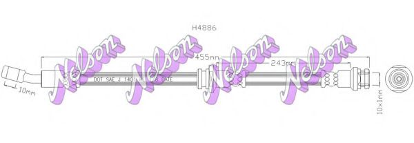 BROVEX-NELSON H4886 Тормозной шланг для SUZUKI (Сузуки) BROVEX-NELSON H4886 Тормозной шланг для SUZUKI (Сузуки)