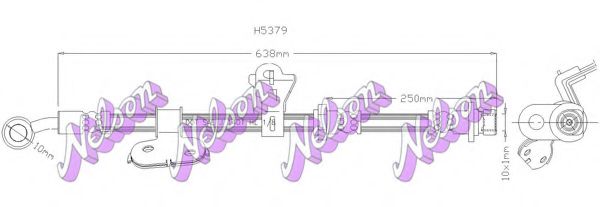BROVEX-NELSON H5379 Тормозной шланг для HONDA (Хонда) BROVEX-NELSON H5379 Тормозной шланг для HONDA (Хонда)