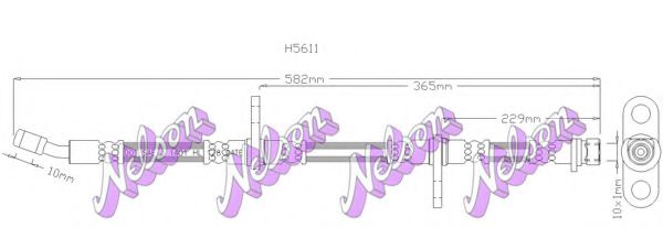 BROVEX-NELSON H5611 Тормозной шланг для HONDA (Хонда) BROVEX-NELSON H5611 Тормозной шланг для HONDA (Хонда)