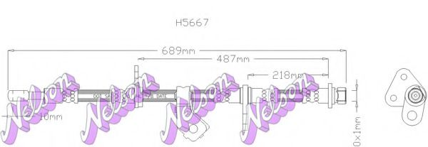BROVEX-NELSON H5667 Тормозной шланг для HONDA (Хонда) BROVEX-NELSON H5667 Тормозной шланг для HONDA (Хонда)