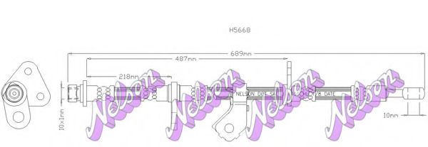 BROVEX-NELSON H5668 Тормозной шланг для HONDA (Хонда) BROVEX-NELSON H5668 Тормозной шланг для HONDA (Хонда)
