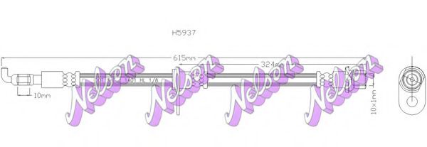 BROVEX-NELSON H5937 Тормозной шланг для TOYOTA RUNX (Тойота/тоета Рунx) BROVEX-NELSON H5937 Тормозной шланг для TOYOTA RUNX (Тойота/тоета Рунx)