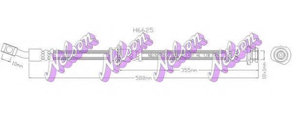 BROVEX-NELSON H6625 Тормозной шланг для NISSAN TIIDA (Ниссан Т2да) BROVEX-NELSON H6625 Тормозной шланг для NISSAN TIIDA (Ниссан Т2да)
