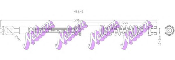 BROVEX-NELSON H6641 Тормозной шланг для VOLKSWAGEN CADDY IV (Фольксваген Кадди 4) BROVEX-NELSON H6641 Тормозной шланг для VOLKSWAGEN CADDY IV (Фольксваген Кадди 4)