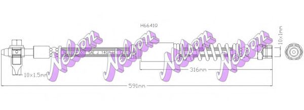 BROVEX-NELSON H6641Q Тормозной шланг для VOLKSWAGEN CADDY IV (Фольксваген Кадди 4) BROVEX-NELSON H6641Q Тормозной шланг для VOLKSWAGEN CADDY IV (Фольксваген Кадди 4)