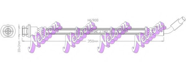 BROVEX-NELSON H6908 Тормозной шланг для NISSAN NP300 (Ниссан Нп300) BROVEX-NELSON H6908 Тормозной шланг для NISSAN NP300 (Ниссан Нп300)