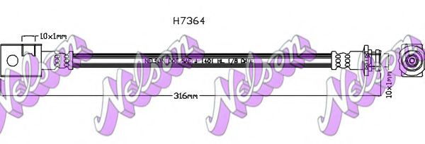 BROVEX-NELSON H7364 Тормозной шланг для NISSAN GT-R (Ниссан Гт-р) BROVEX-NELSON H7364 Тормозной шланг для NISSAN GT-R (Ниссан Гт-р)