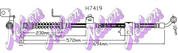 BROVEX-NELSON H7419 Тормозной шланг для KIA OPIRUS (Киа Опирус) BROVEX-NELSON H7419 Тормозной шланг для KIA OPIRUS (Киа Опирус)