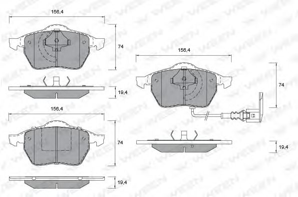 WEEN 151-1123 Тормозные колодки для VOLKSWAGEN (Фольксваген) WEEN 151-1123 Тормозные колодки для VOLKSWAGEN (Фольксваген)