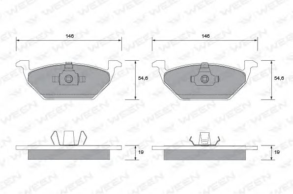 WEEN 151-1124 Тормозные колодки для VOLKSWAGEN (Фольксваген) WEEN 151-1124 Тормозные колодки для VOLKSWAGEN (Фольксваген)