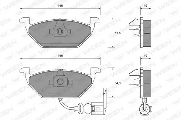 WEEN 151-1125 Тормозные колодки для VOLKSWAGEN BORA / JETTA V (1K5), GOLF V Variant (1K5), JETTA V (1K5), VENTO V (1K5) 1.4 TSI WEEN 151-1125 Тормозные колодки для VOLKSWAGEN BORA / JETTA V (1K5), GOLF V Variant (1K5), JETTA V (1K5), VENTO V (1K5) 1.4 TSI